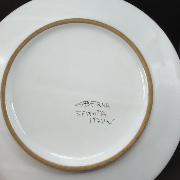 Sberna Deruta ROYAL ELEPHANT 8inch Plate Dish Set 4 Plates Dishes Made in Italy - Picture 6 of 11